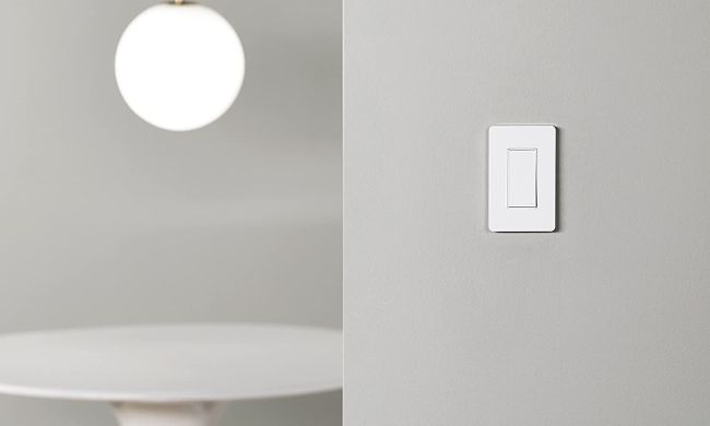 Amazon Basics smart light switch on wall