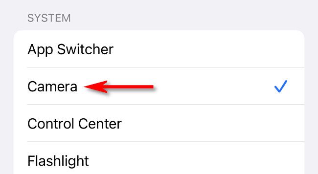 In Back Tap options, select "Camera."