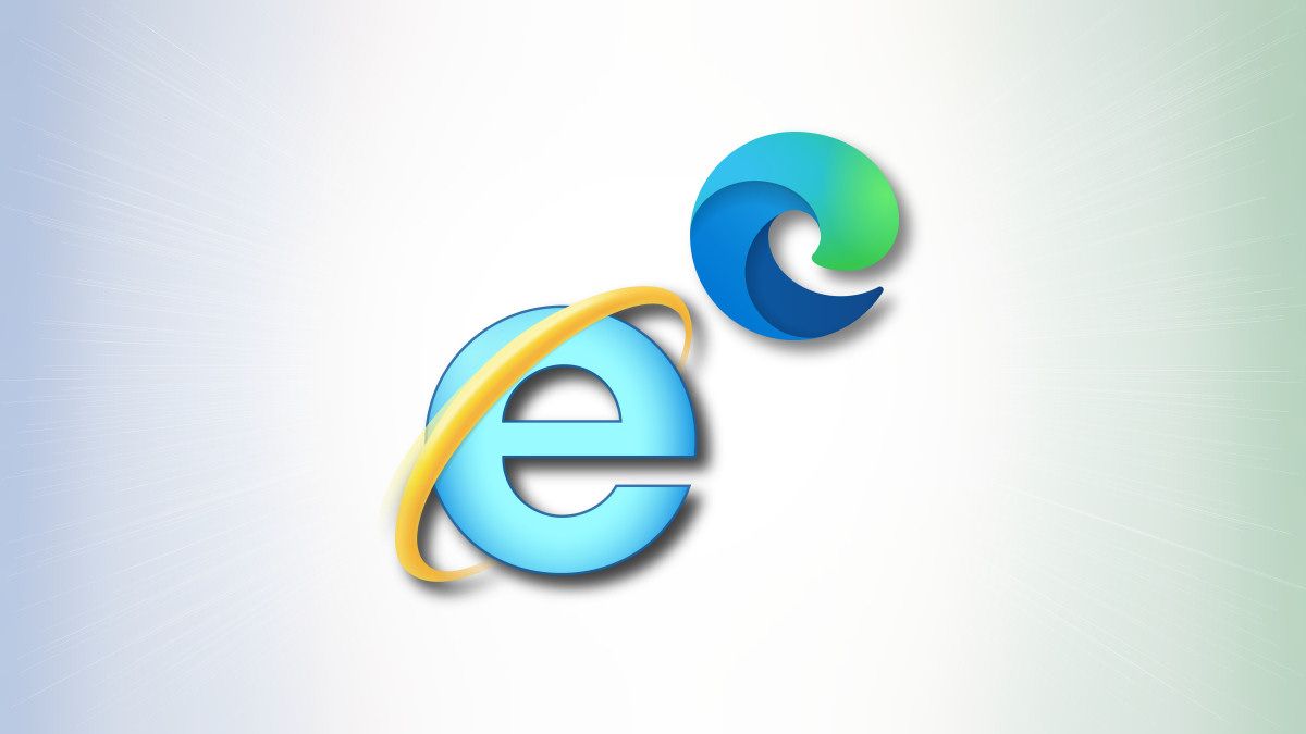 An Internet Explorer logo and a Microsoft Edge logo