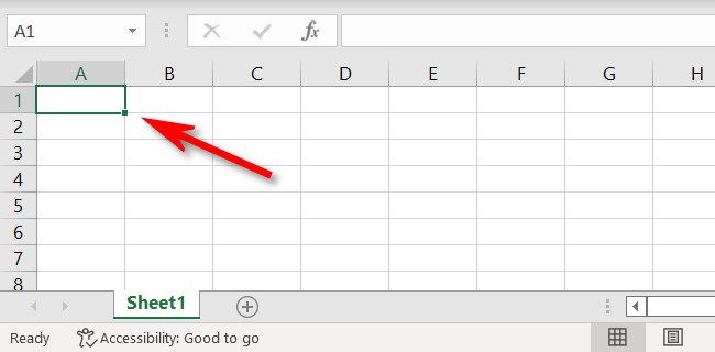 An excample of a cell in Microsoft Excel for Windows.
