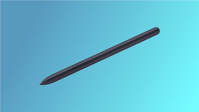 Samsung S Pen on blue background