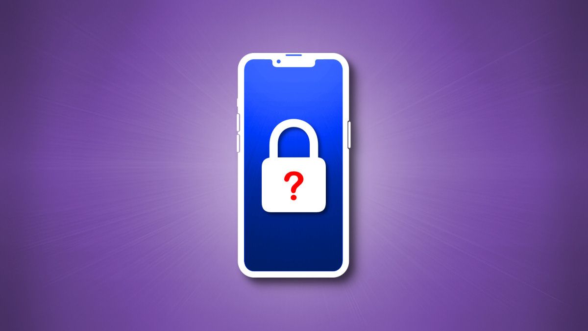 An iPhone outline with a lock icon and question mark on the screen