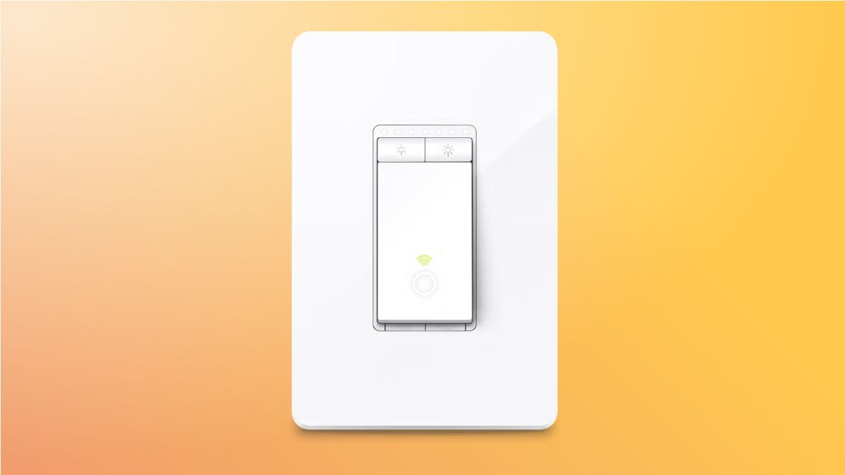 TP-Link Kasa light switch on yellow background
