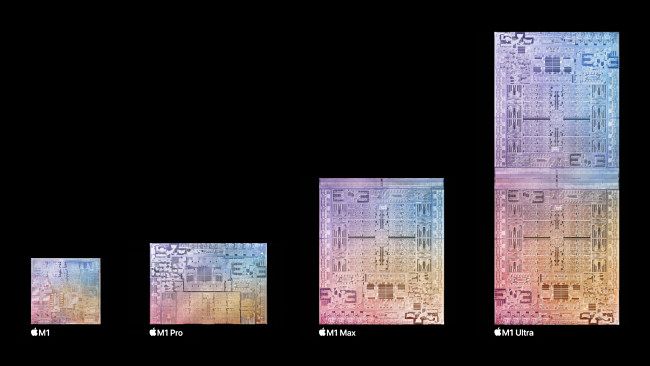 Apple M1, M1 Pro, M1 Max, and M1 Ultra die sizes compared