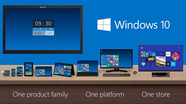 A Windows 10 graphic from the announcement in 2014.
