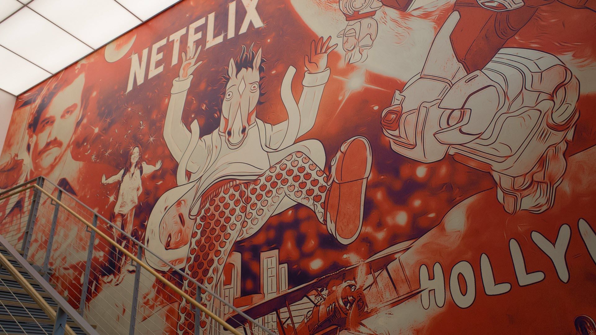 A wall with Netflix spraypainted on it