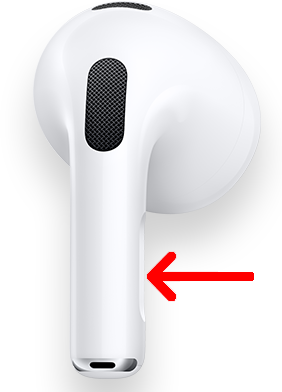 Double-tap the force sensor on the stem of AirPod.