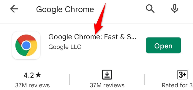 Tap "Google Chrome" in the search results.