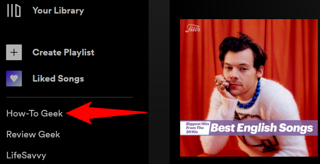 Select a playlist on the left.