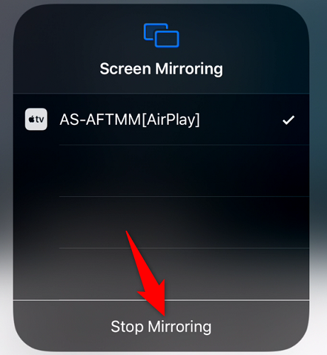 Select "Stop Mirroring."