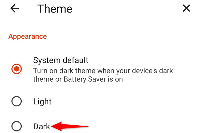 Choose "Dark" on the "Theme" page.