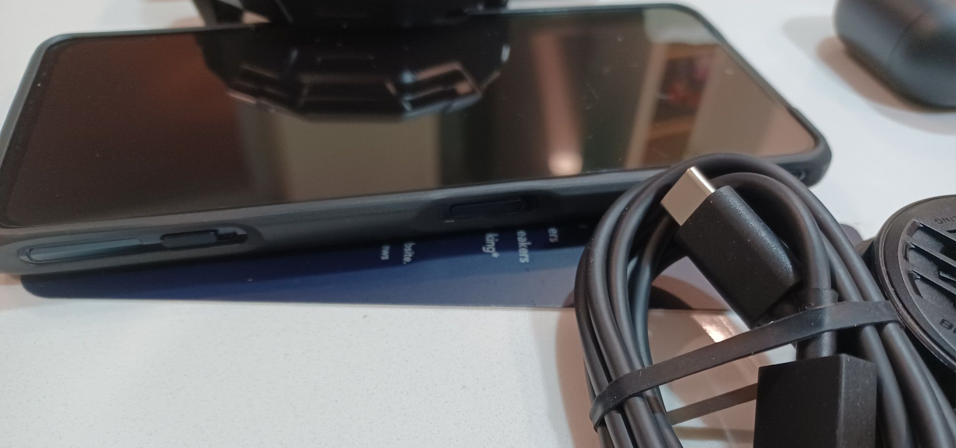 Black Shark 4 Pro with USB C cable