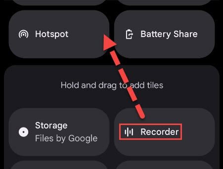 Drag "Recorder" to the top section.