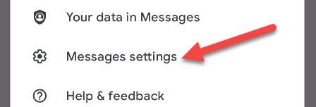 Select "Messages Settings."