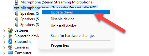 Select "Update Driver."