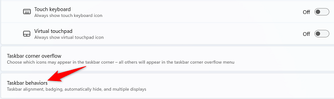 Select "Taskbar Behaviors."
