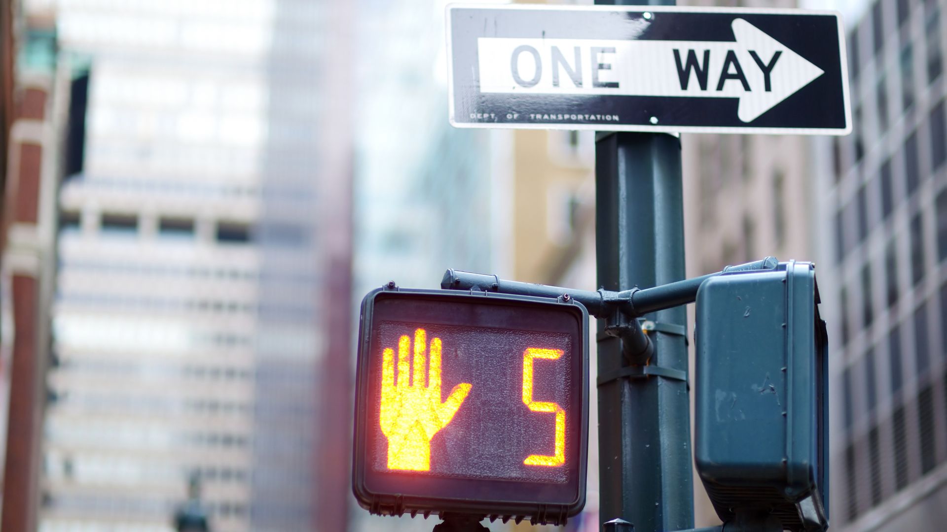 Don't walk street sign in New York City