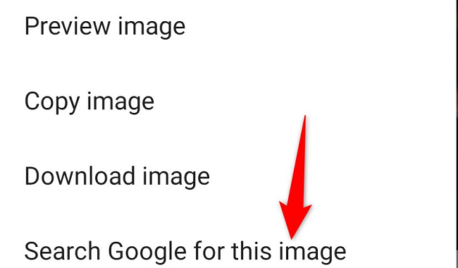 The "Search Google for This Image" option in Chrome for Android.