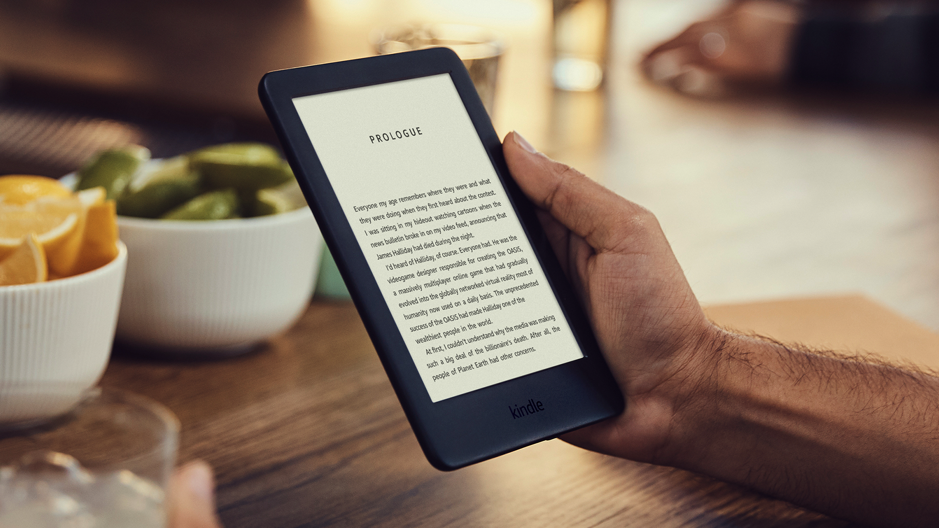 The Amazon Kindle e-reader.