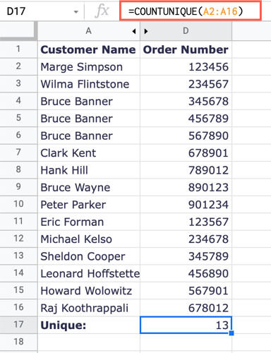 COUNTUNIQUE for text