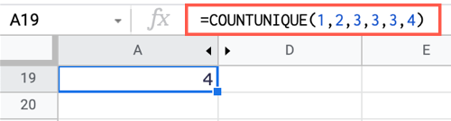 COUNTUNIQUE for values