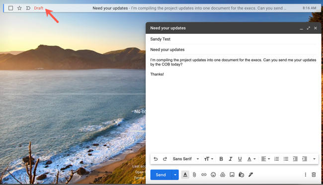 Google Docs email in Gmail