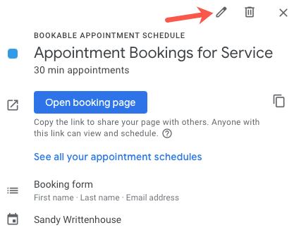 Edit an Appointment Schedule in Google Calendar
