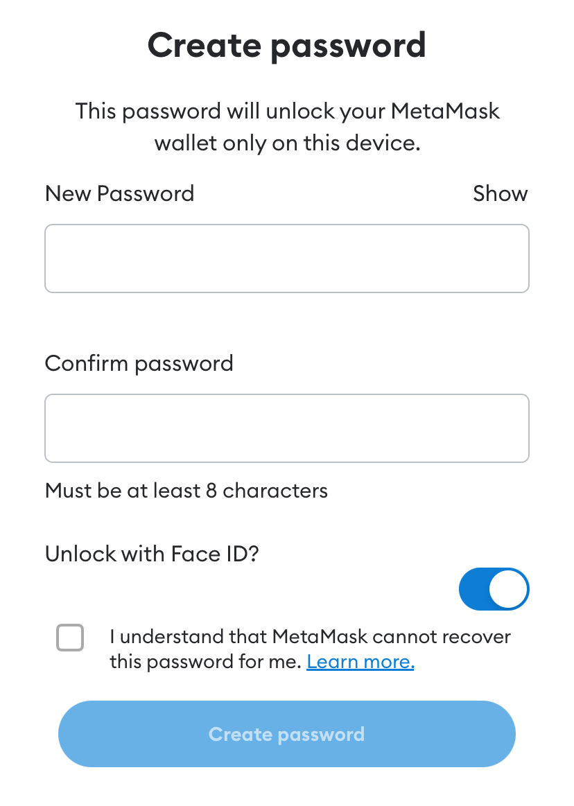 Create a password page.