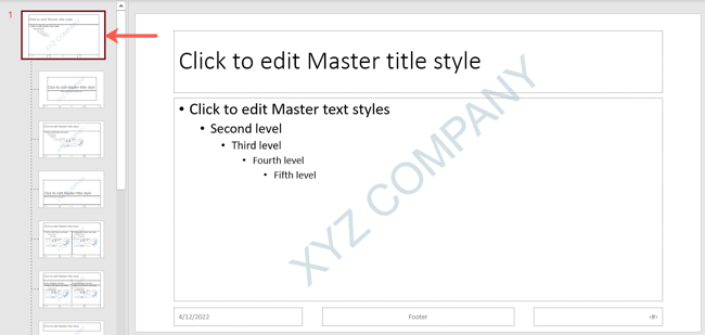 Select the Master slide