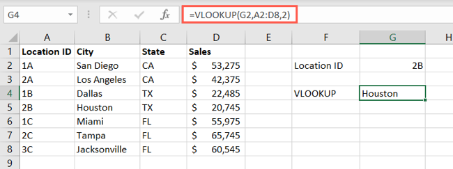 VLOOKUP with a cell reference
