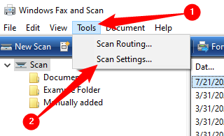 Click "Tools," then click "Scan Settings."