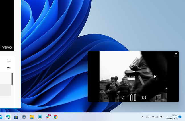 picture-in-picture mode in Edge