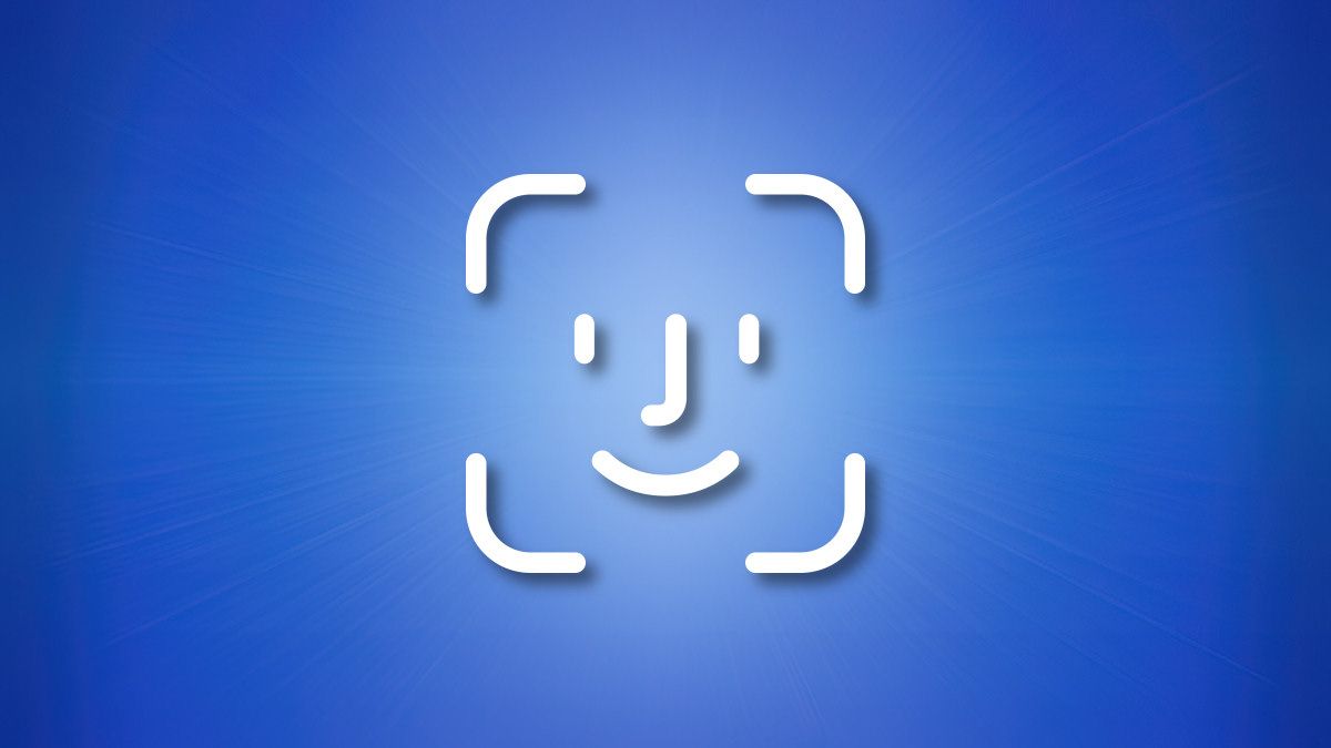 The Apple Face ID icon on a blue background