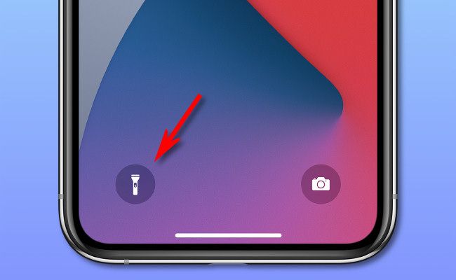 Tap and hold the flashlight icon on the home screen to turn it on.