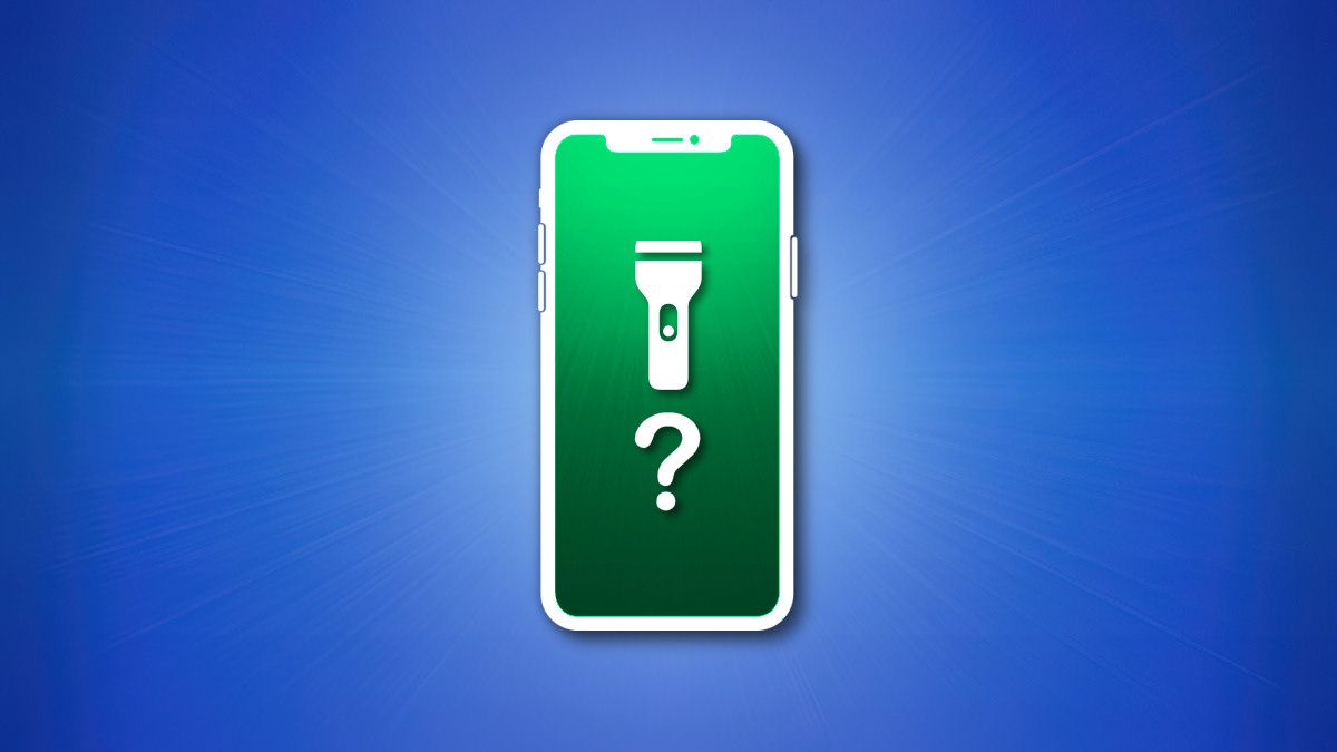 The iPhone flashlight icon with a question mark beside it.