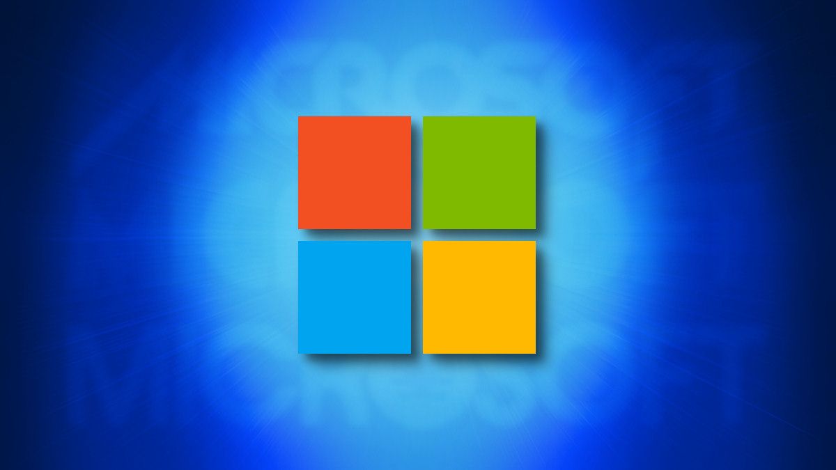 The Microsoft Logo squares on a dark blue background with old logos behind it