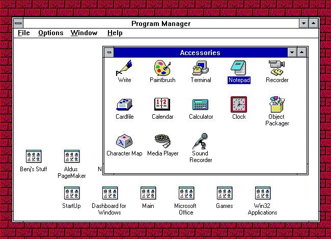 The Windows 3.1 Program Manager