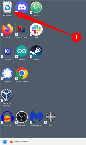 The Recycle Bin should be in the top left of the desktop.