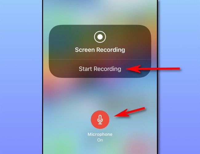 Tap the microphone button, then select "Start Recording."
