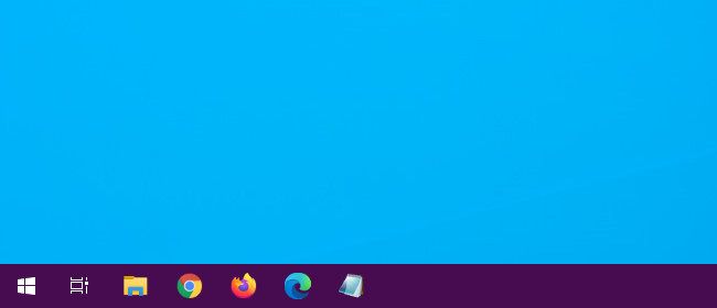 A colorized Windows 10 taskbar.
