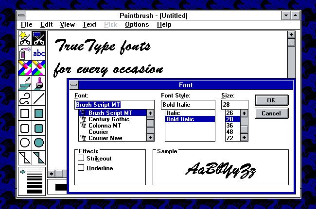 TrueType fonts in Windows 3.1