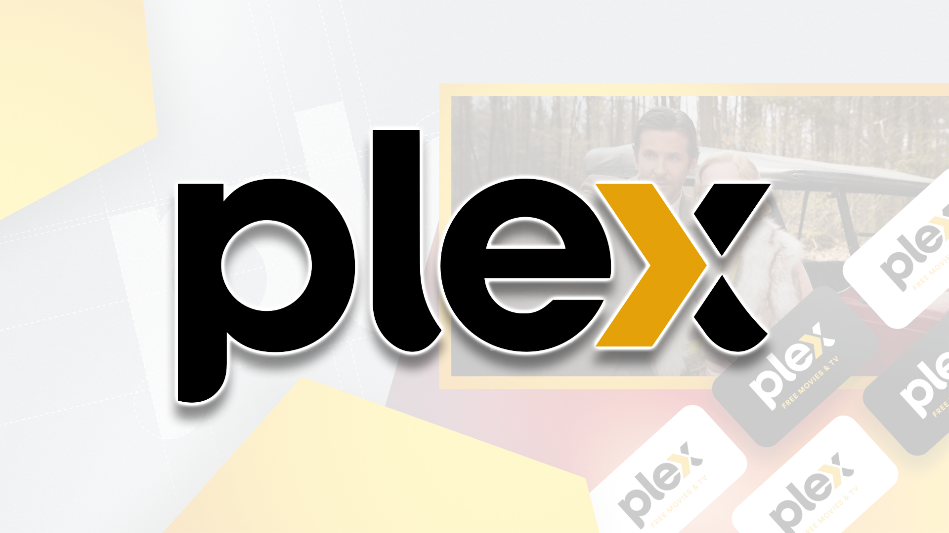 The Plex logo over a colorful background.