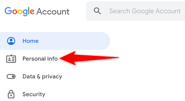 Click "Personal Info" on the left.