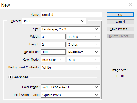 Specify new Photoshop image dimensions.
