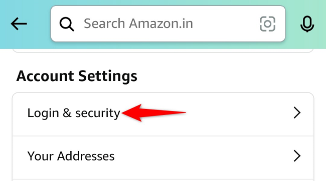 Select "Login & Security."