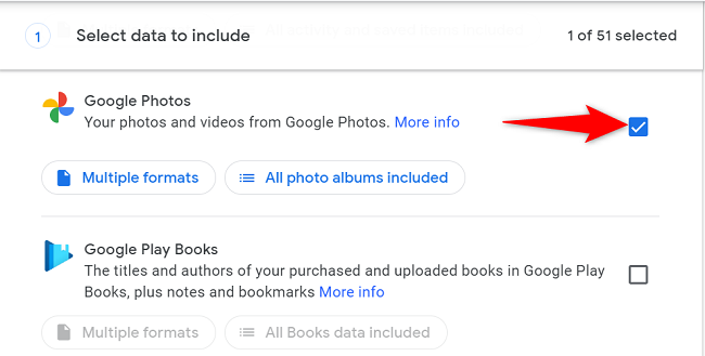 Enable the "Google Photos" option.