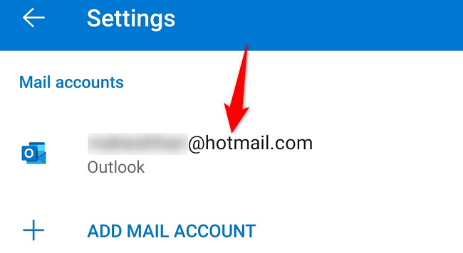 Select the email account.