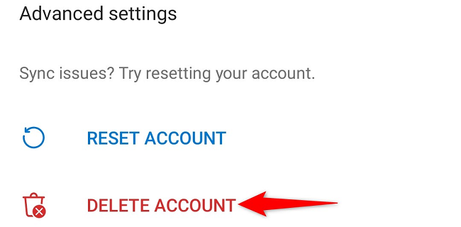 Tap "Delete Account" at the bottom.
