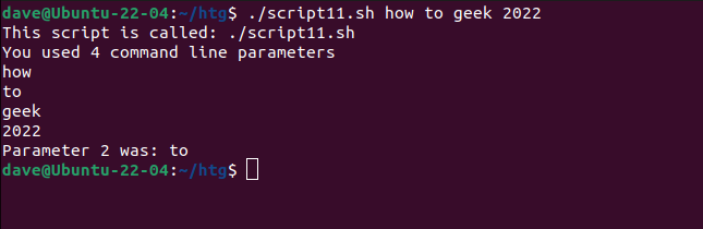 Using command line parameters with a script