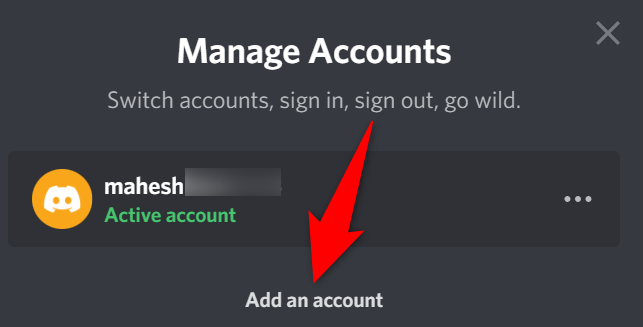 Choose "Add an Account."